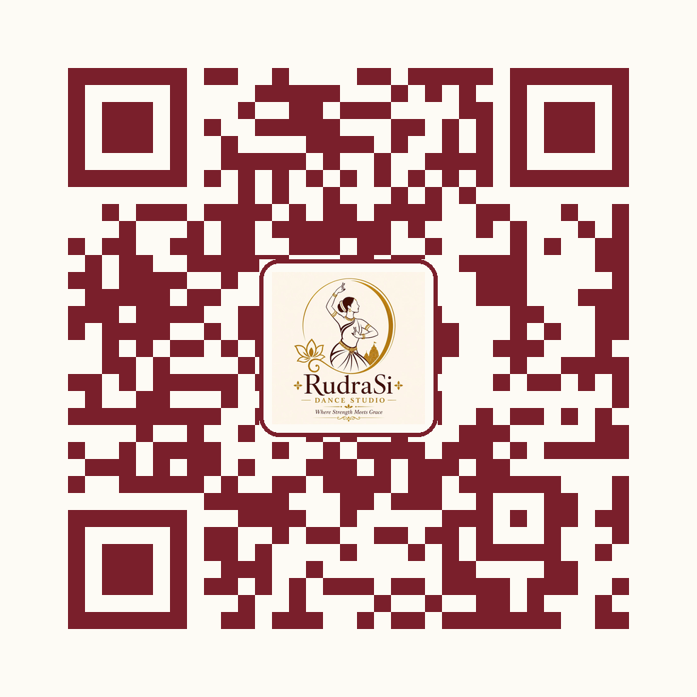 QR code to visit the RudraSi Dance Studio website